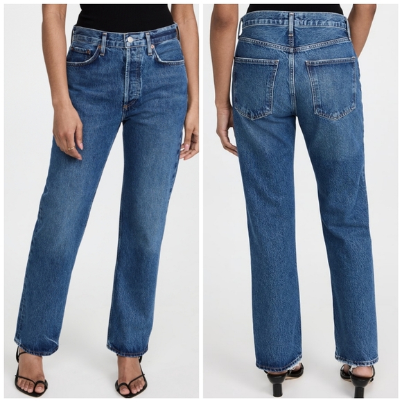 Agolde Denim - Agolde Lana Organic Cotton Button Fly High Rise Straight Leg Jeans Size 32